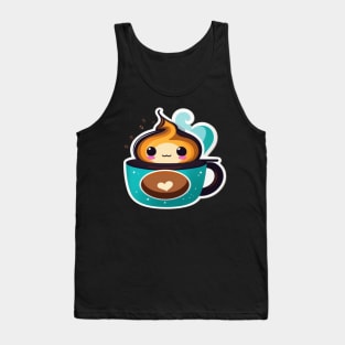 Cute coffee cup with heart Tank Top